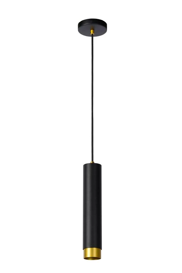 Lucide FLORIS - Lámpara colgante - Ø 5,9 cm - 1xGU10 - Negro - apagado